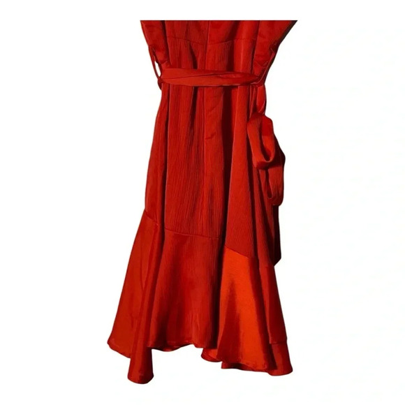 2039. SELFIE LESLIE SPAGHETTI STRAP FAUX WRAP MINI DRESS SIZE SMALL RED COLOR - Picture 8 of 8